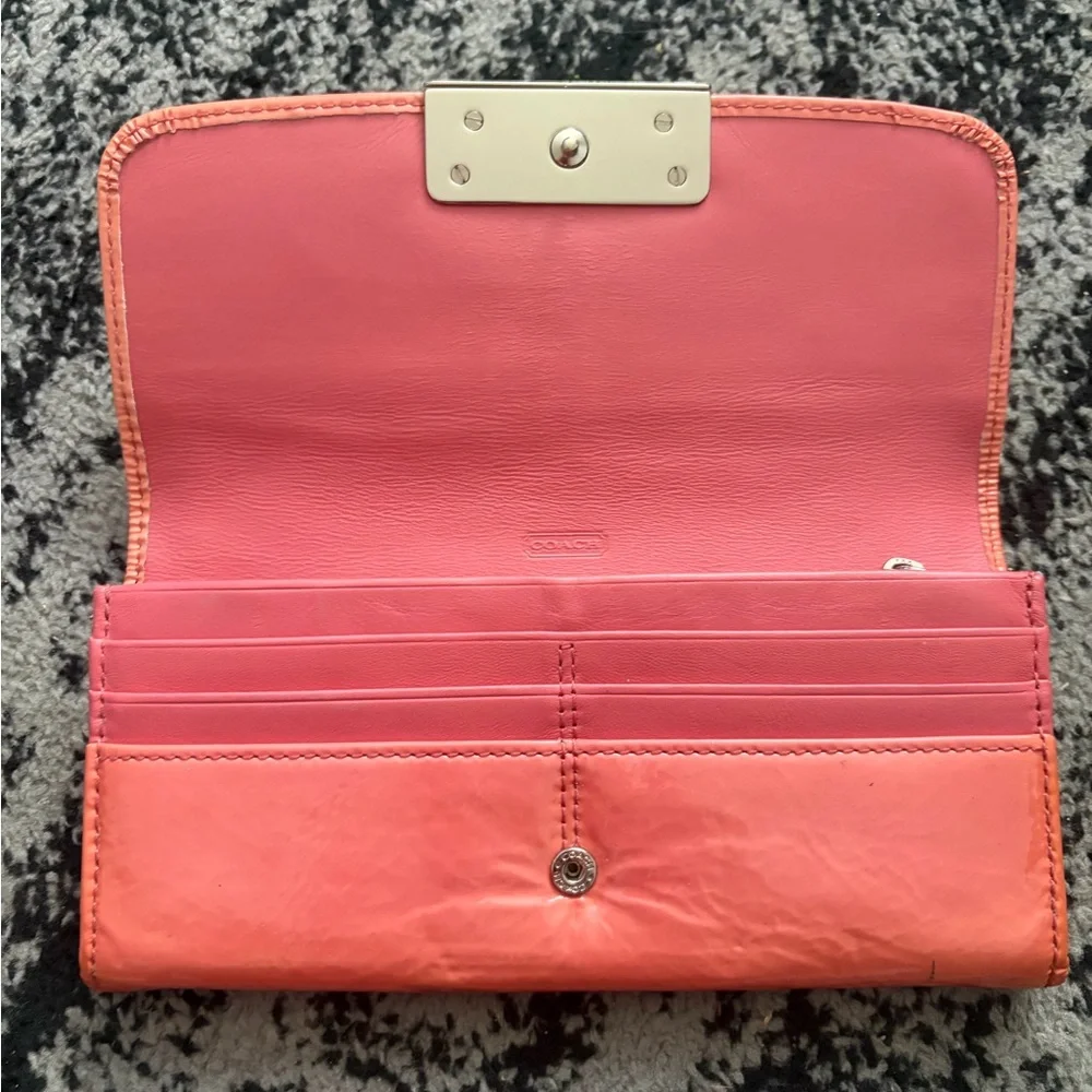 Coach Coral Patent Leather Wallet - Picture 8 of 12